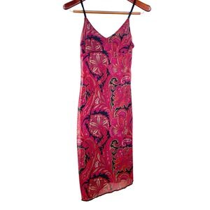 Y2K 90s Slip Dress Sz 6 Babydoll Mesh Whimsigoth Dark Fairy Asymmetrical Party